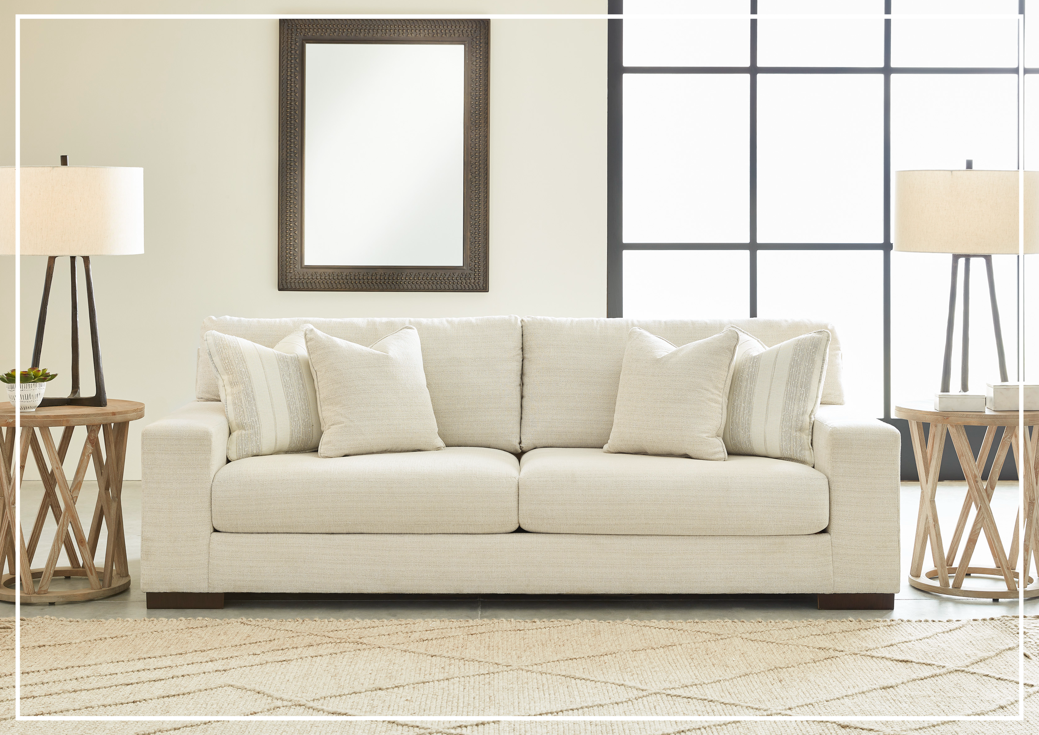 Gio Italia Modena 3-Seater Fabric Sofa in Beige | Modern Living Room Furniture | Comfortable Couches for Home, Office & Lounge