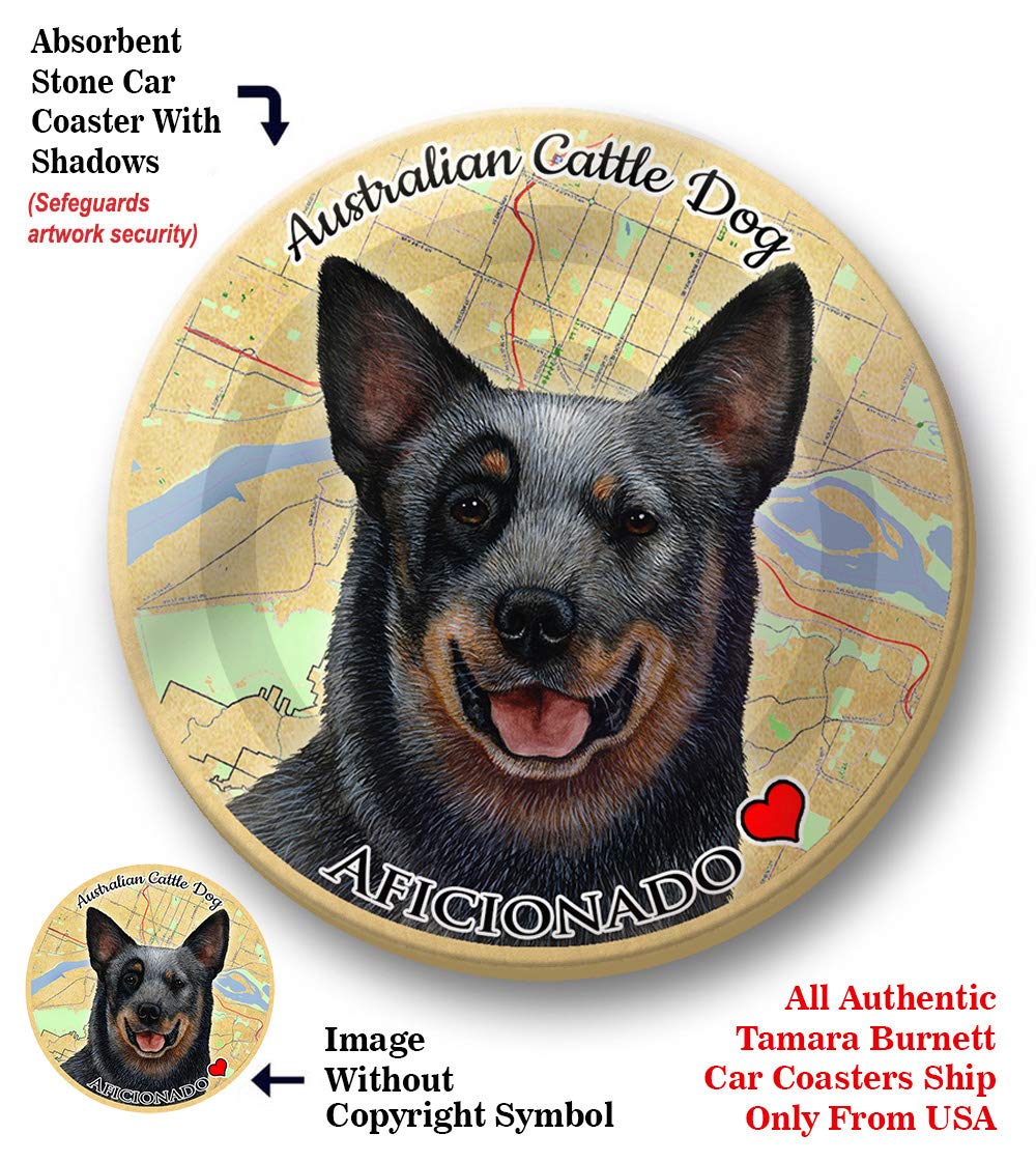 Australian Cattle Dog Coaster - Absorbent Ceramic Cup Holder for Pets & Cars, 2.65