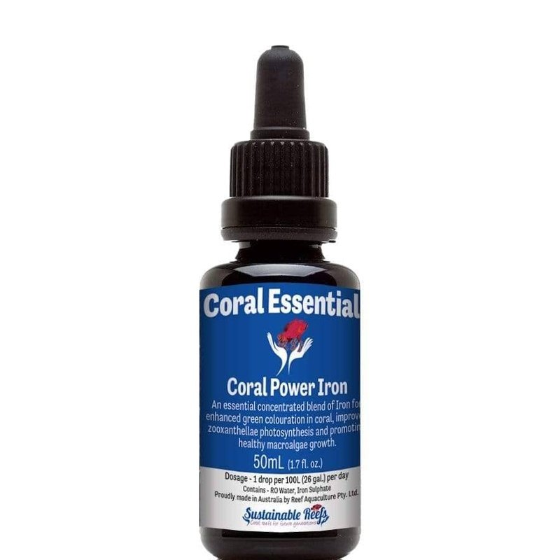 Coral Essentials Coral Power Iron 50mL - Premium Liquid Iron Supplement for Aquariums & Reef Tanks | Promotes Coral Growth & Vibrant Colors | Ideal for SPS, LPS & Soft Corals