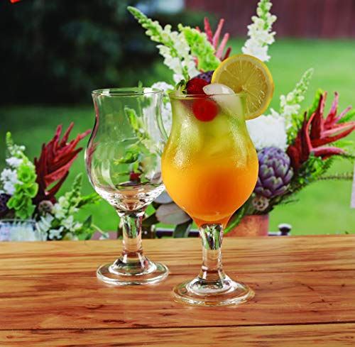 Circleware Caribbean Daiquiri Wine Beer Glasses - Set of 4 Clear 12 oz Drinking Glasses for Water, Juice, Cocktails & Beverages - Perfect for Home Bar, Dinner Parties & Kitchen Entertainment