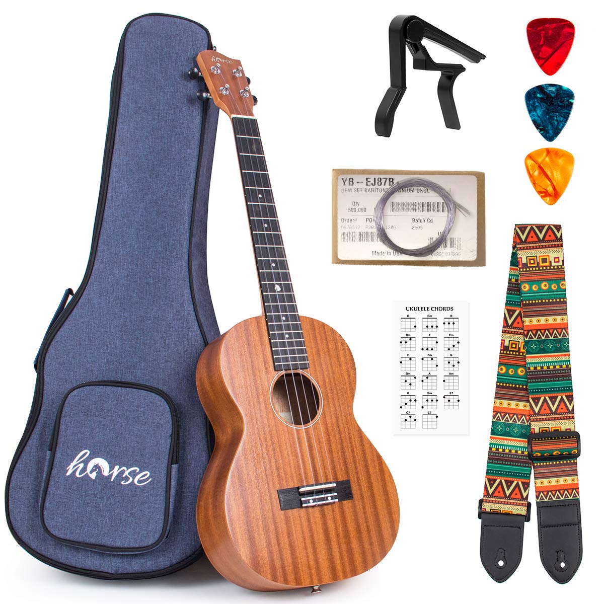 30 Inch Professional Baritone Ukulele for Adults - Premium Hawaiian Guitar with Gig Bag, Strap & OEM Strings - Perfect for Beginners, Performances & Travel - Yukelele, Ukelele, Ukalalee