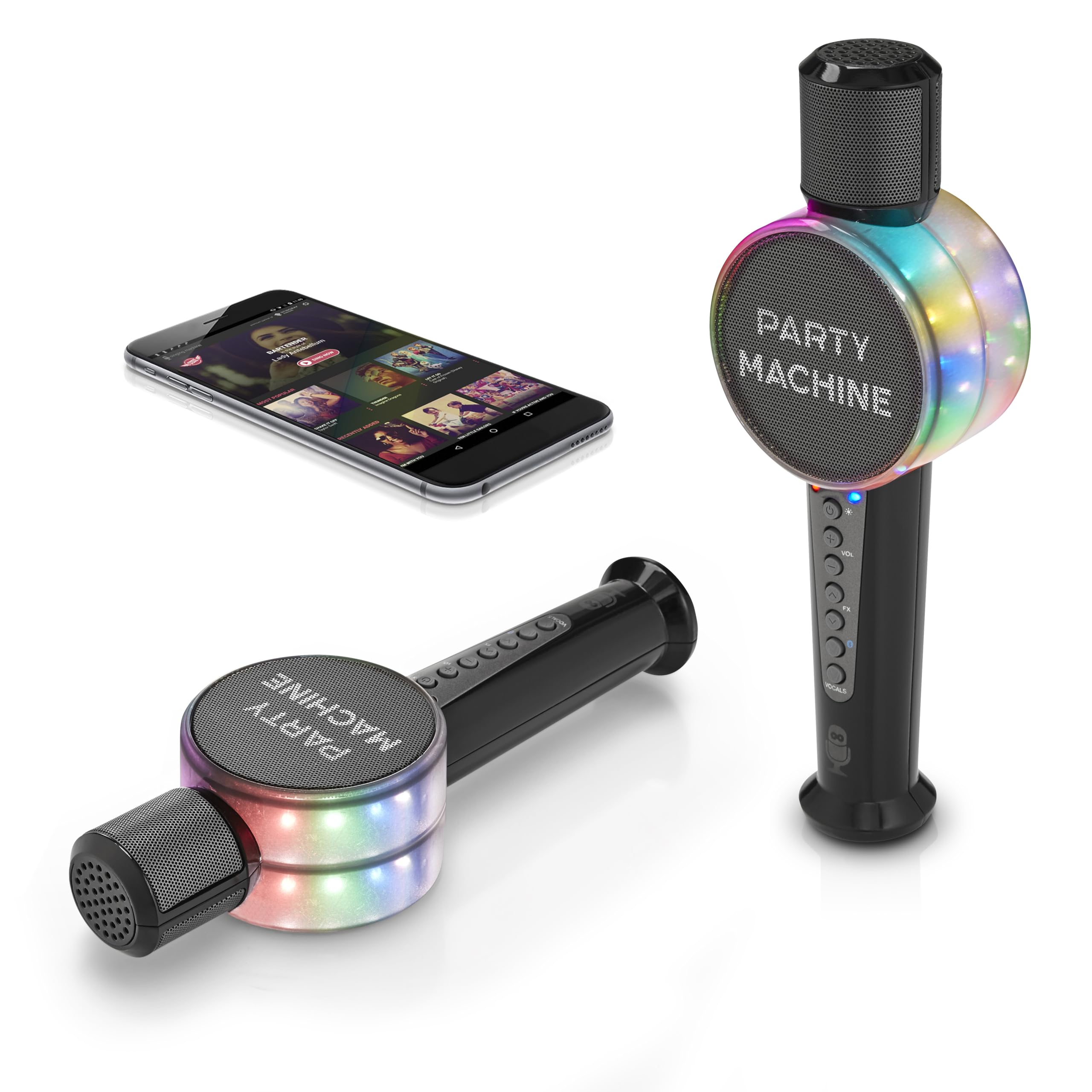 Singing Machine SMM548C Karaoke System with Bluetooth, Dual Wireless Microphones, Voice Effects & LED Party Lights - Perfect for Home Parties, Family Gatherings & Entertainment