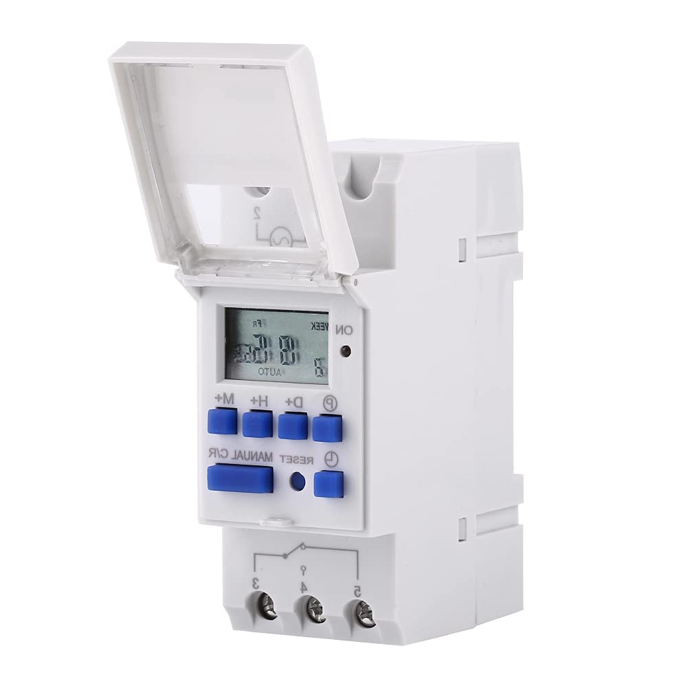 1Pc Digital Programmable Timer with LCD Display - Weekly Programmable Electronic Relay Switch, 16 ON/OFF Settings, 3000W 15A (110V) - Perfect for Home Automation, Aquariums, Grow Lights, and Electrical Appliances