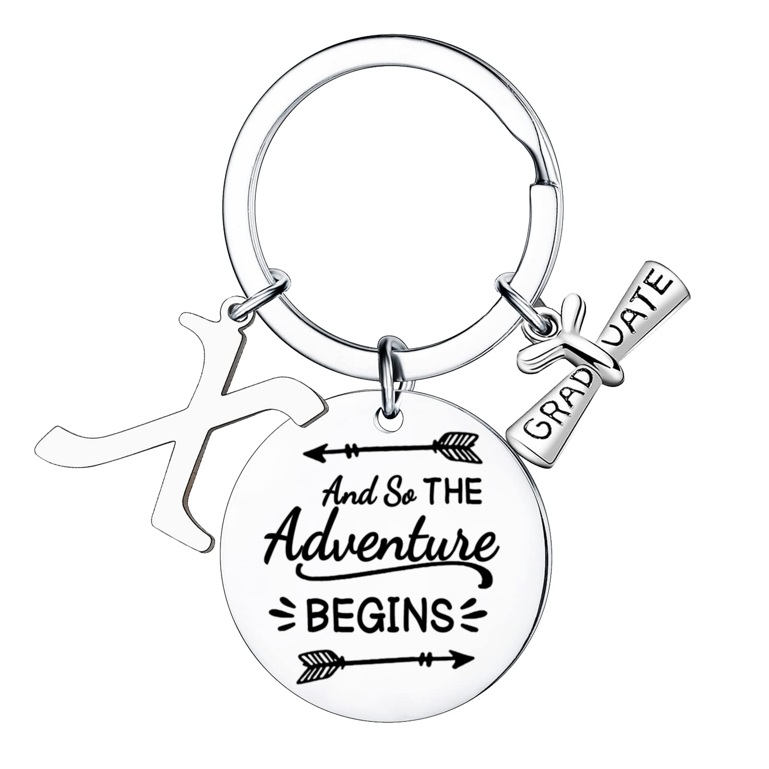 Personalized Initial Keychain for Women & Men - Unique Graduation Gift for High School & College Seniors - Perfect for Her, Him, Jewelry Lovers - Great for Everyday Use, Key Organization & Gift Giving Occasions
