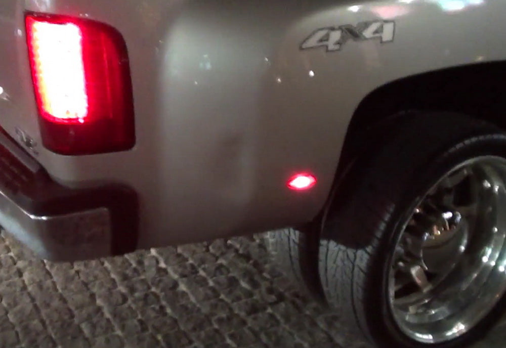 4PCS Clear Lens LED Fender Bed Side Marker Lights (2 Amber + 2 Red) - Compatible with Chevy GMC Trucks & SUVs - Durable Waterproof Design for Off-Road & Night Driving Safety