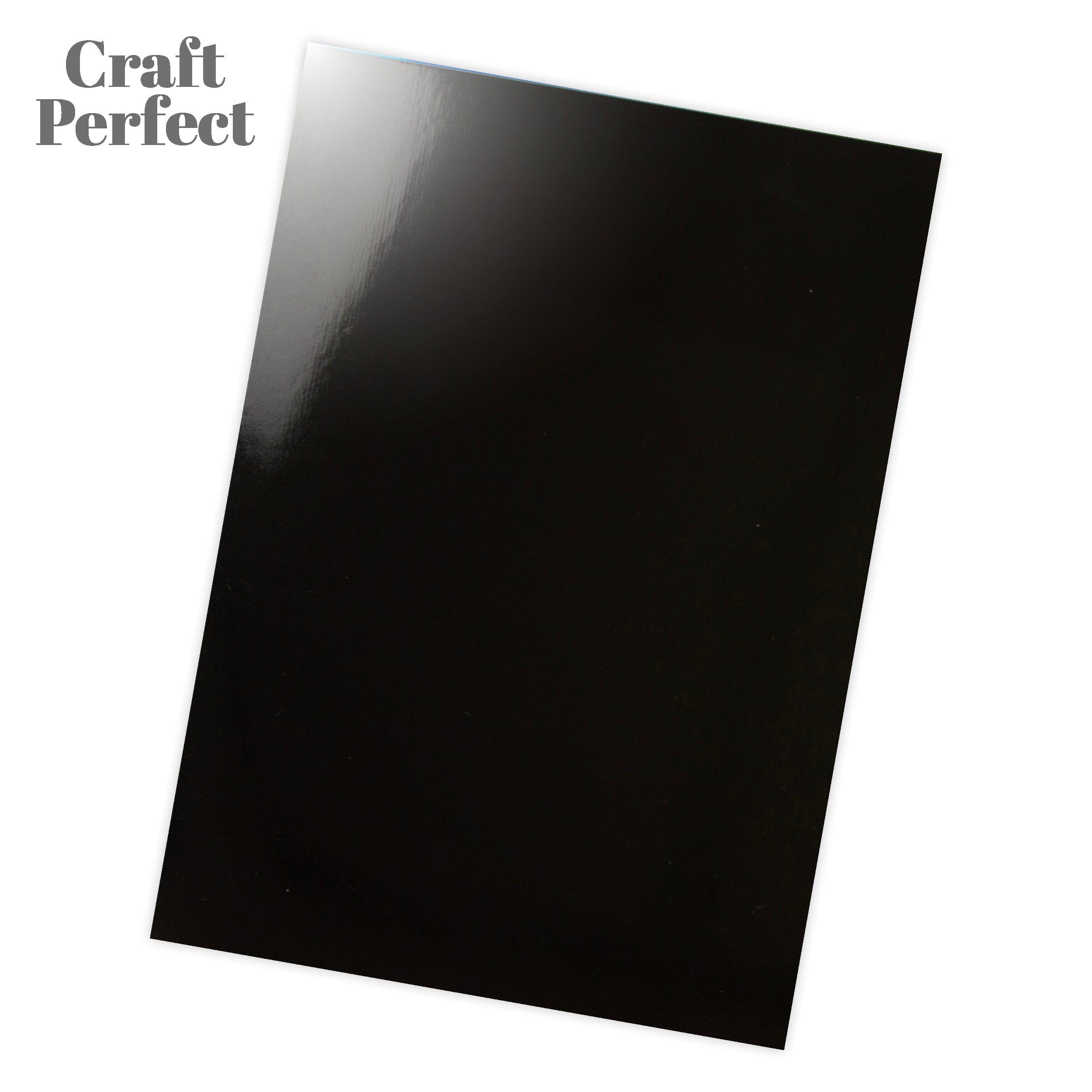 4-Pack Glossy Black A4 Mirror Cards - Premium Reflective Paper for DIY Crafts, Home Decor, and Scrapbooking Projects