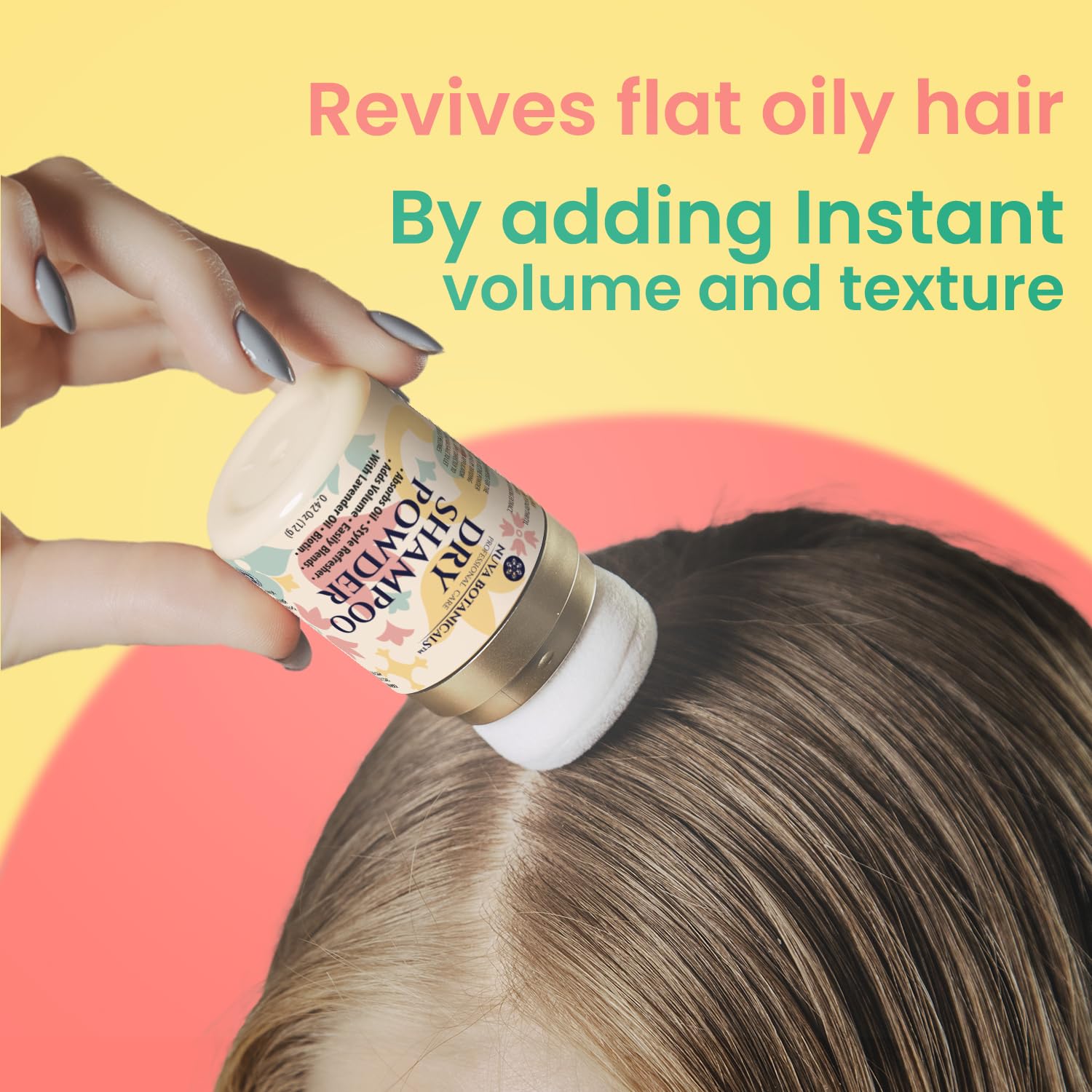 Biotin & Lavender Dry Shampoo Powder with Korean Ginseng - Volumizing & Oil Absorbing Travel Size (0.42 oz) for Women & Men - Perfect for Gym, Travel & Quick Hair Refresh