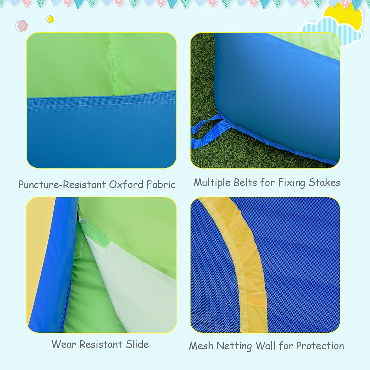 **BounTech Inflatable Water Slide for Kids - Outdoor Water Bounce House with Waterslide, Ball Pit & Splash Pool | Wet & Dry Combo Backyard Party Fun - Perfect for Summer, Birthdays & Family Gatherings**