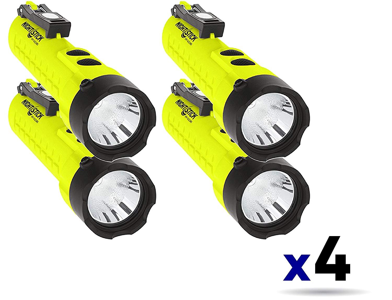 Nightstick XPP-5422GMX X-Series Intrinsically Safe Dual-Light Flashlight with Dual Magnets - Green/Black (4 Pack) - Perfect for Industrial, Mining, and Hazardous Work Environments