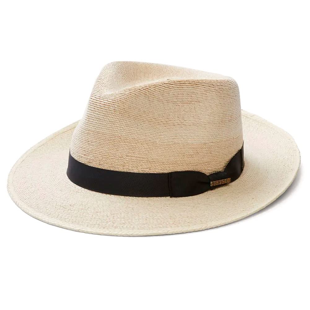 Stetson Trailhead Palm Straw Outback Hat for Men - Western Cowboy Sun Hat with UPF 50+ Sun Protection - Perfect for Hiking, Camping, and Outdoor Adventures