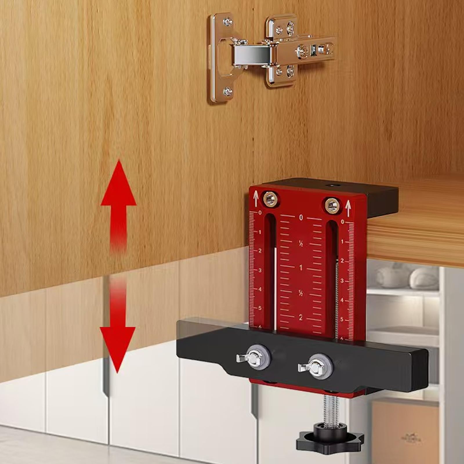 Cabinet Door Installation Jig Tool - Adjustable Hinge & Handle Template for Precise Cabinet Hardware Positioning | Perfect for DIY Home Improvement & Professional Cabinet Installation