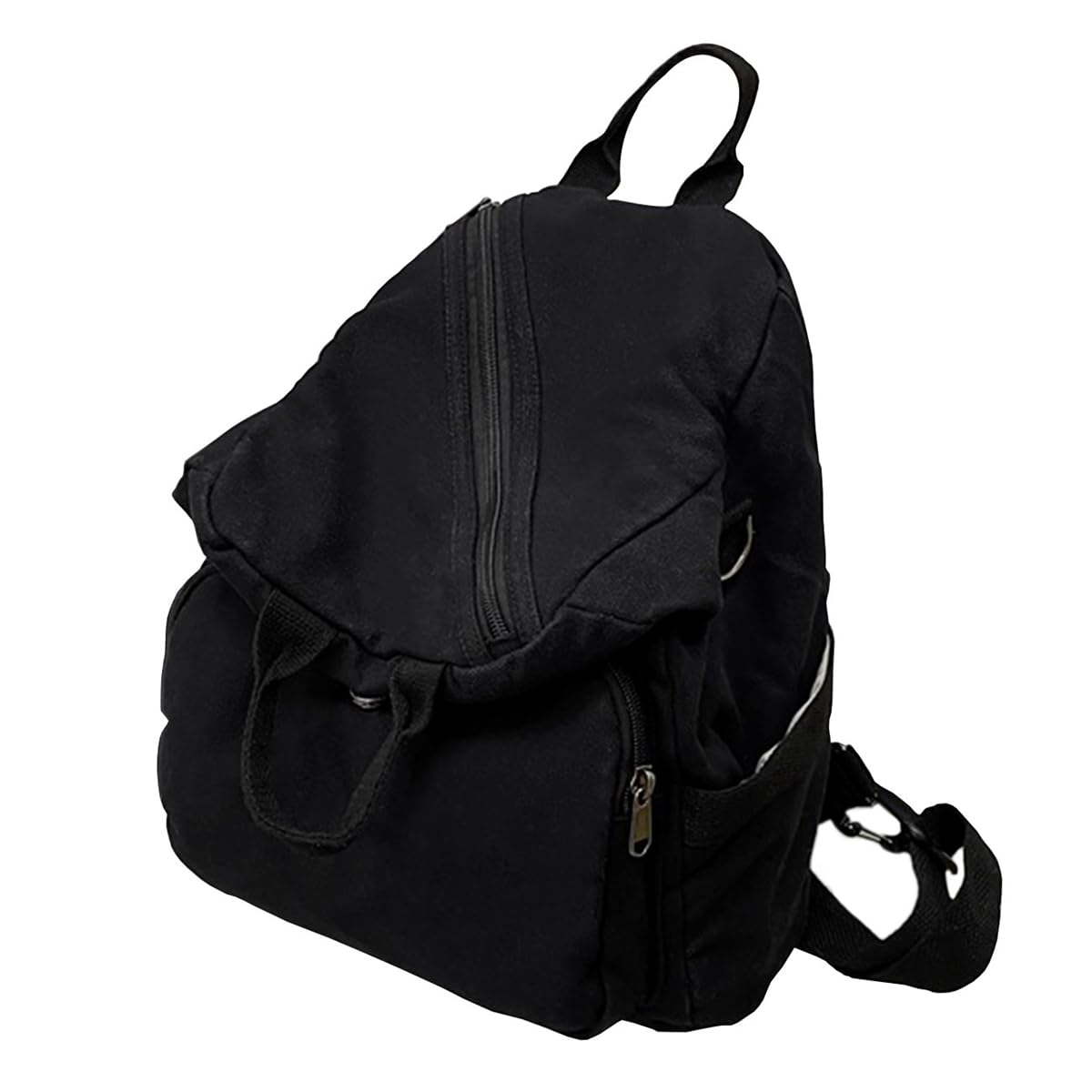 Stylish Canvas Backpack for Women & Men - Lightweight Small Daypack with Purse Compartment - Perfect for Work, School & Travel (Black) | Durable Casual Backpack for Daily Use, Commuting & Outdoor Activities