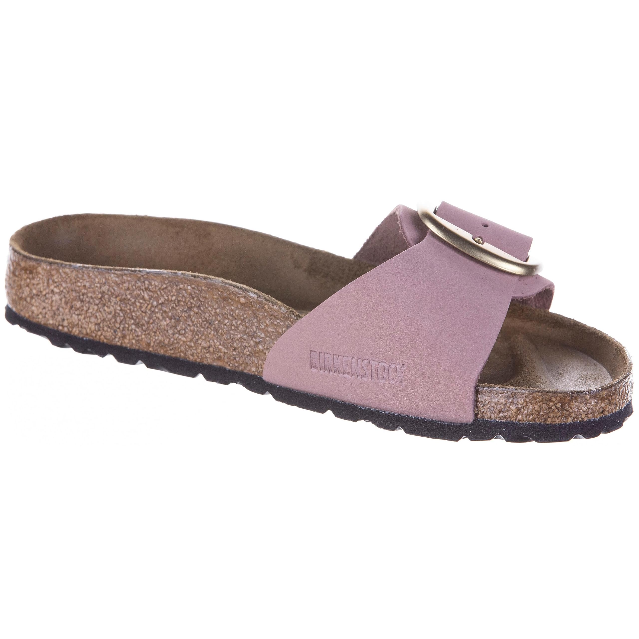 Birkenstock Women's Madrid Big Buckle Sandals - Comfortable Leather Slides for Summer, Walking, Travel & Casual Outfits