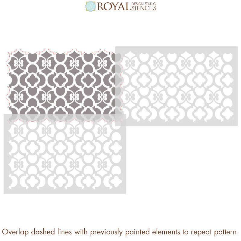 Chez Ali Moroccan Wall Stencil - Authentic Handmade Moroccan Design for Home Decor, DIY Wall Art, and Interior Painting | Perfect for Living Rooms, Bedrooms, and Accent Walls