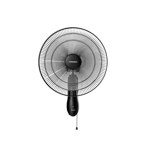 16 Inch TORNADO Wall Mount Fan with 4 Blades - Powerful Air Circulation for Home, Office & Garage - Black (TWF 16) | Quiet Cooling Solution for Bedrooms, Workshops & Outdoor Spaces