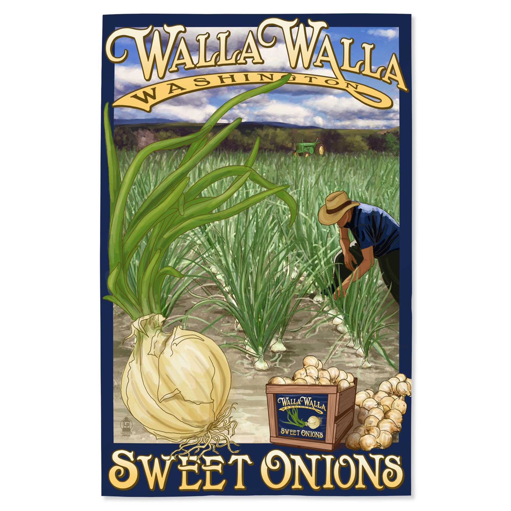 Lantern Press 16x24 Inch Giclee Art Print - Walla Walla Sweet Onions Wall Decor - Premium Canvas Artwork for Living Room, Bedroom & Office Decor