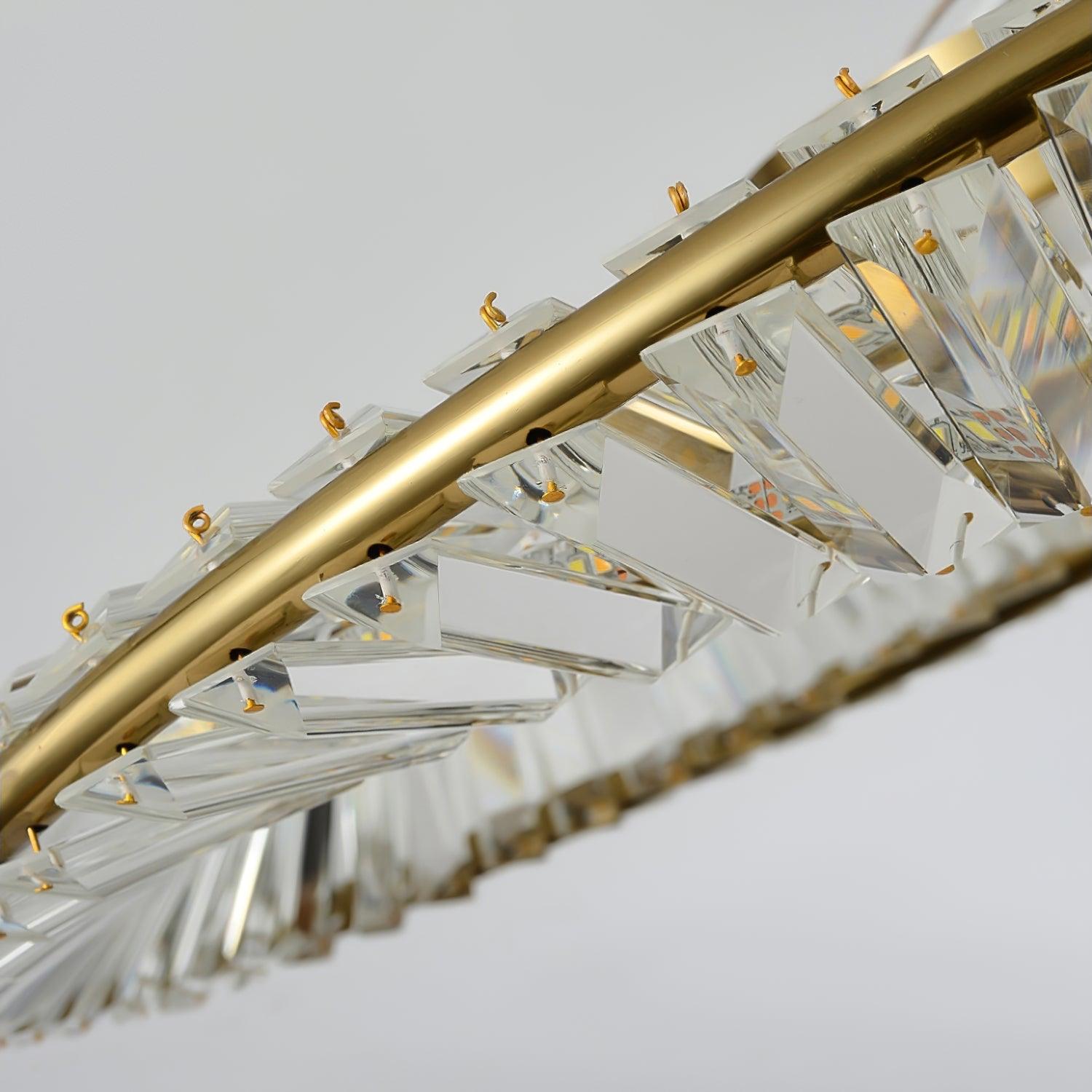 Elegant Crystal Rings Ceiling Light Fixture - Modern Chandelier for Living Room, Dining Room & Bedroom Decor