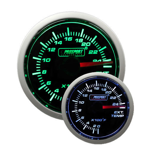 Prosport Performance Series 52mm Exhaust Gas Temperature (EGT) Gauge - High Accuracy Engine Monitoring for Racing, Tuning & Diesel Trucks