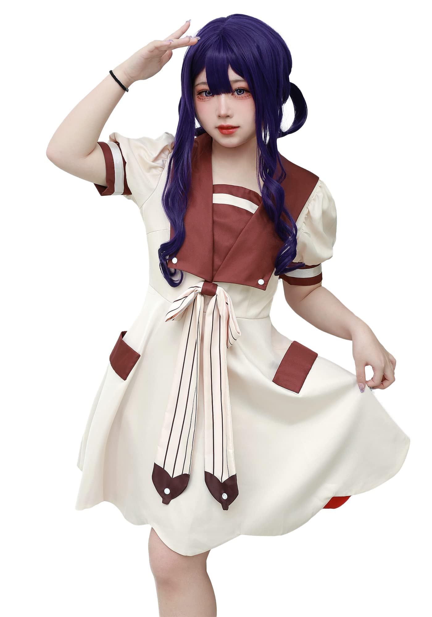 C-ZOFEK Women's Cosplay Costume Dress with Matching Socks - Anime Character Outfit for Halloween Parties, Cosplay Events & Themed Dress-Up