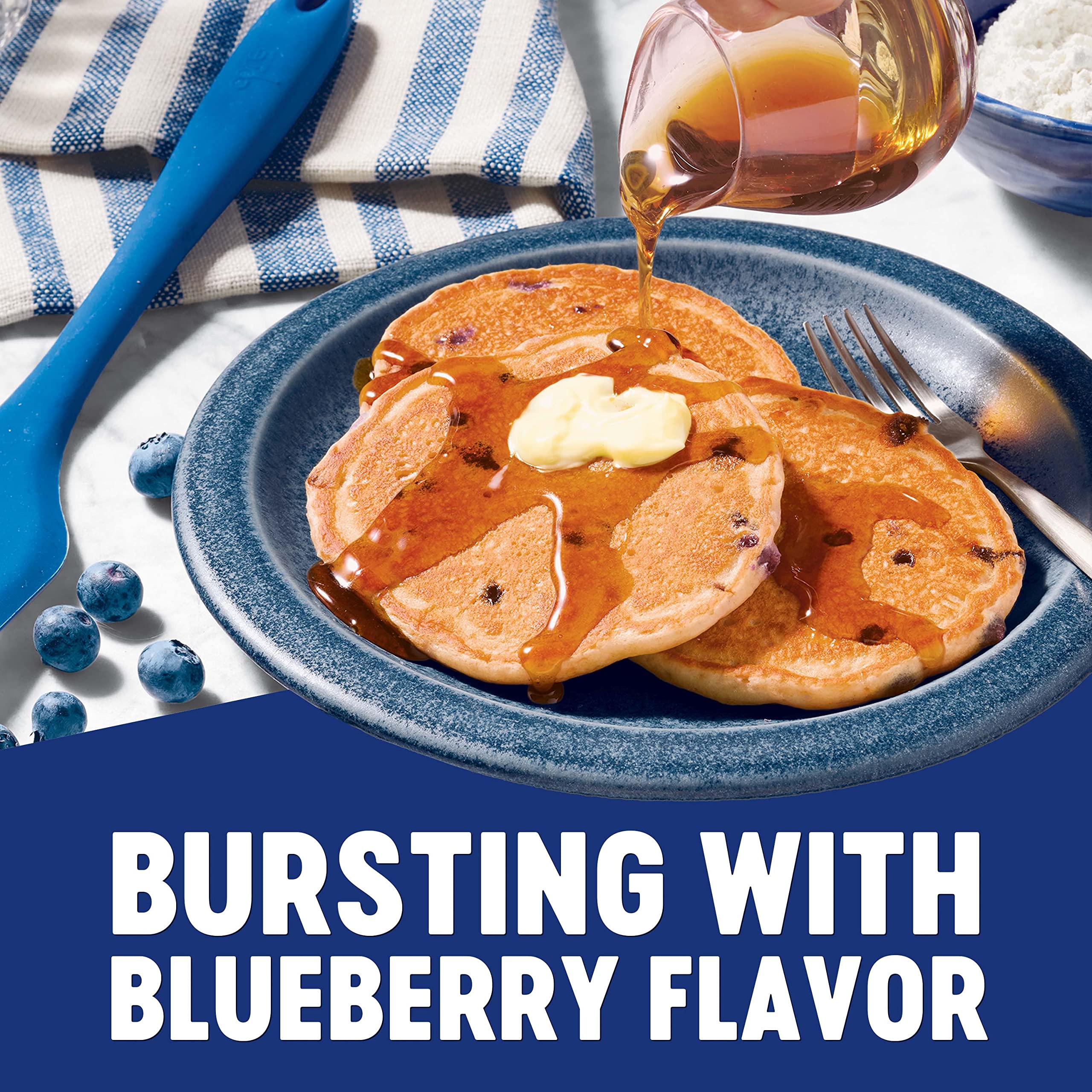 Krusteaz Light & Fluffy Complete Blueberry Pancake Mix - 25.2oz (Pack of 2) | Easy Breakfast Solution for Busy Mornings & Family Brunch