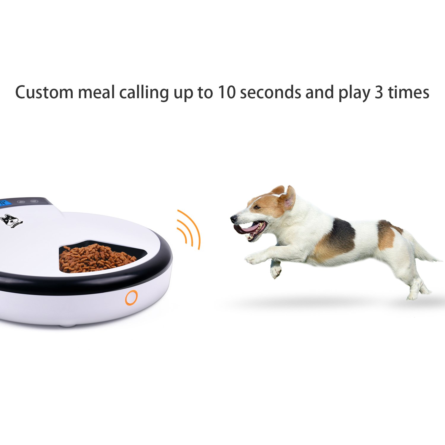 Automatic Pet Feeder for Cats & Dogs - 5 Meal Programmable Timer, 5 x 240ml Dry Food Dispenser | Perfect for Home, Office & Travel Use