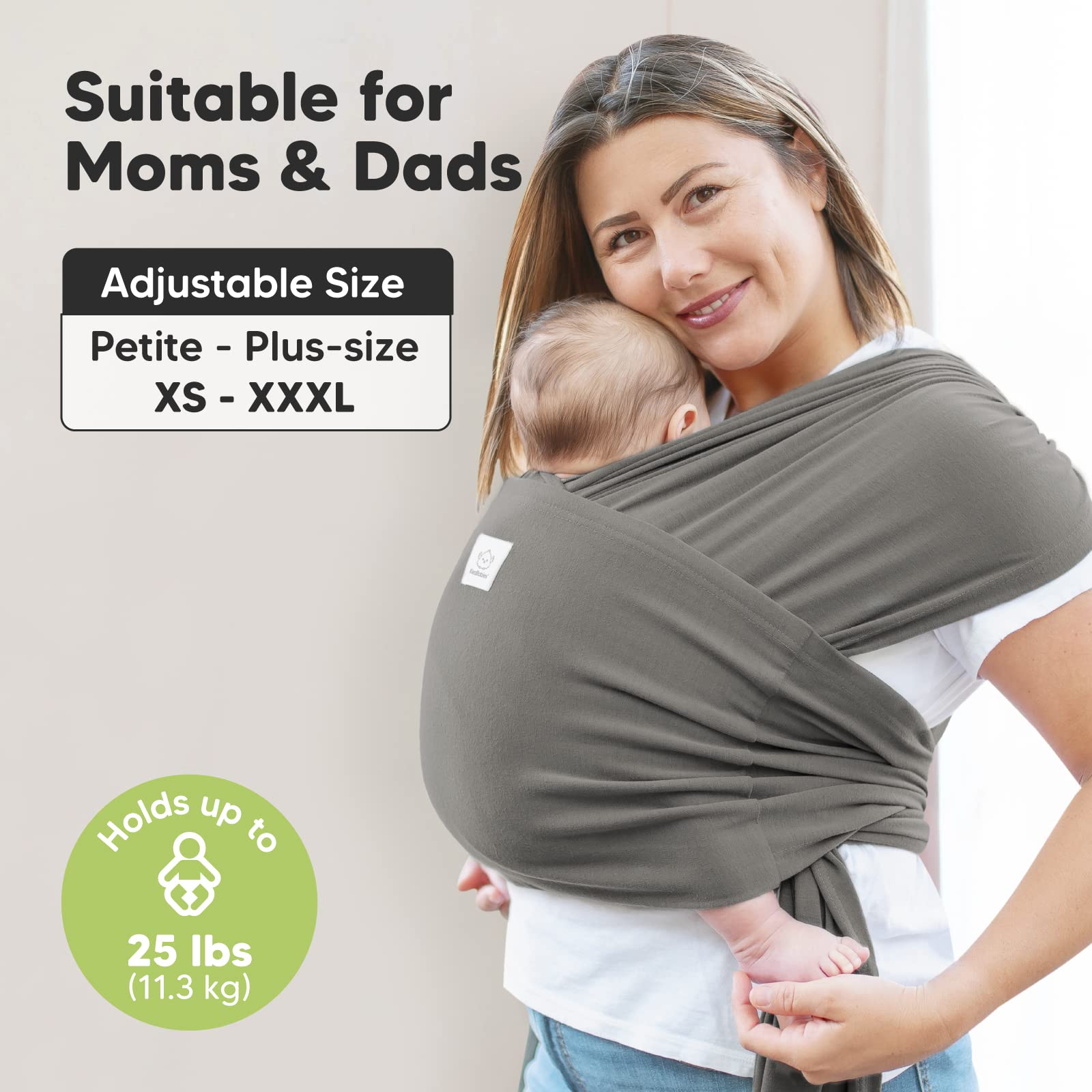 KeaBabies Baby Wrap Carrier & Diaper Caddy Organizer - Adjustable Infant Sling, Large Diaper Organizer for Changing Table - Soft & Breathable for Newborn to Toddler - Perfect for Home, Travel & On-the-Go Parenting