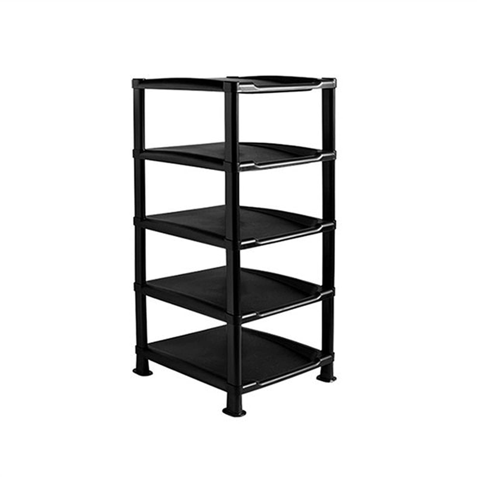 Stackable 5-Layer Shoe Cabinet - DIY Assembled Space-Saving Shoe Organizer Shelf for Home, Dorm & Closet Storage - Dustproof Shoe Rack (Black) | Perfect for Small Spaces & Entryway Organization