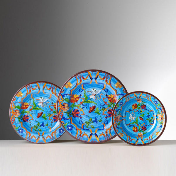 Premium Firenze Melamine Dinner Plates - Durable & Stylish Turquoise Plates for Everyday Use, Outdoor Dining, and Party Serving