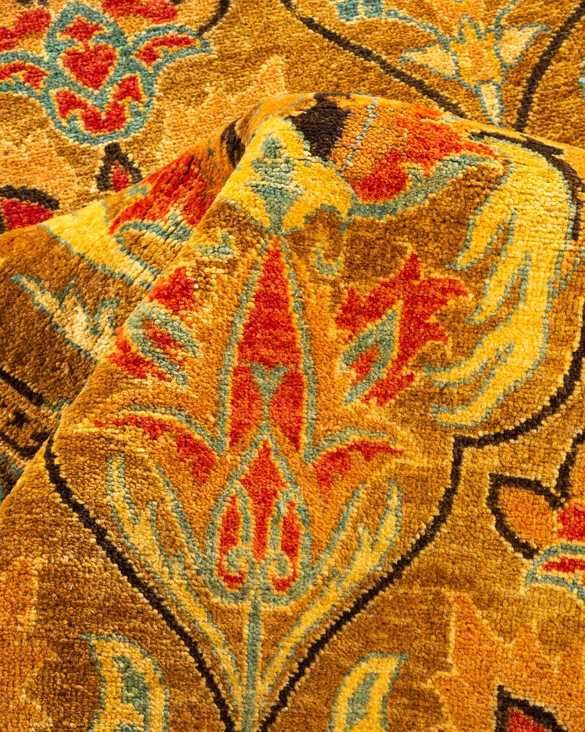 Handmade Wool Traditional Tribal Mogul Yellow 6x9 Area Rug - Solo Rugs One of a Kind Hand Knotted - Perfect for Living Room, Bedroom, or Office Decor
