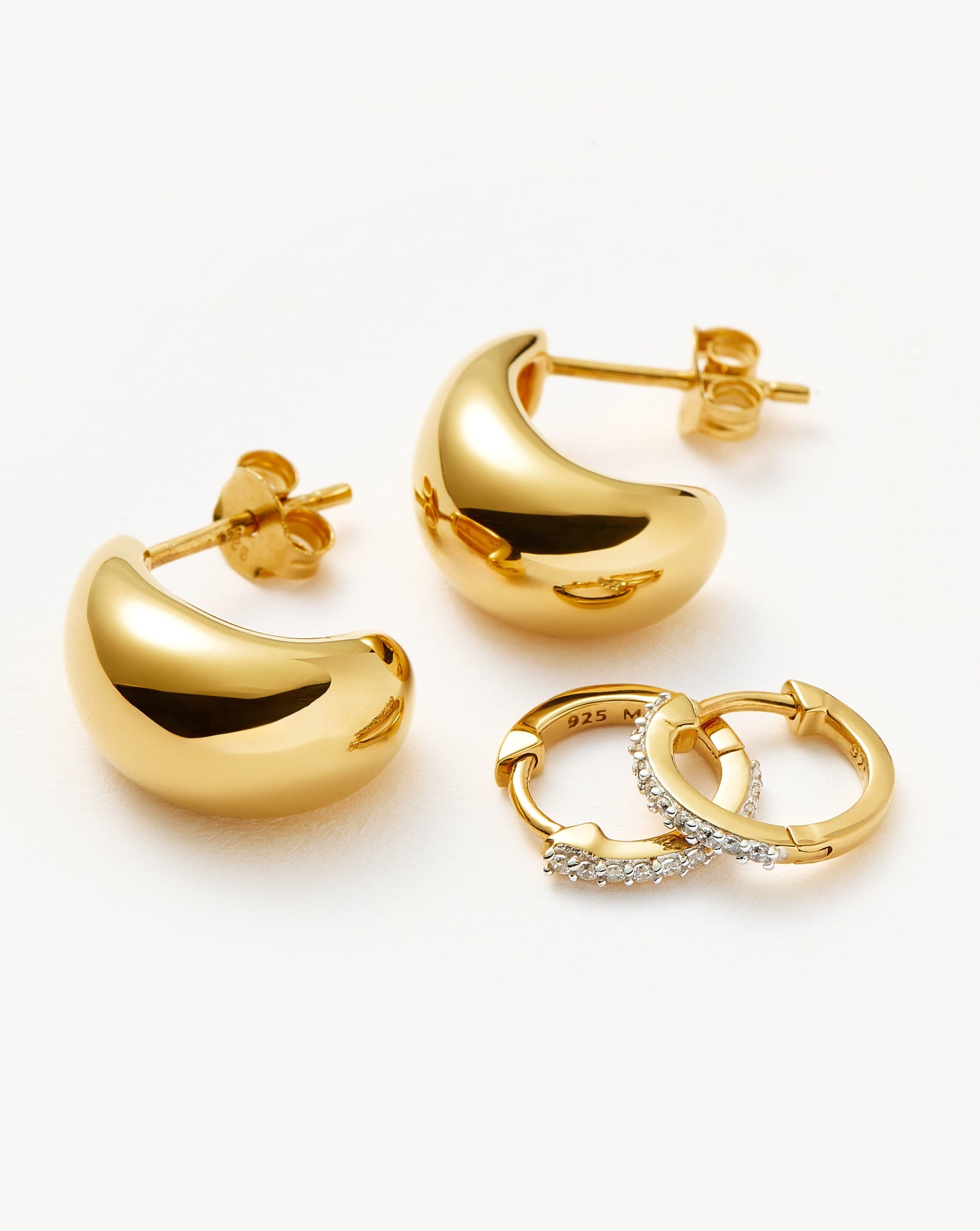 Sparkling Dome Pave Earrings Set - Cubic Zirconia Stud Earrings for Women, Elegant & Hypoallergenic Jewelry Gift for Her - Perfect for Parties, Weddings & Everyday Wear