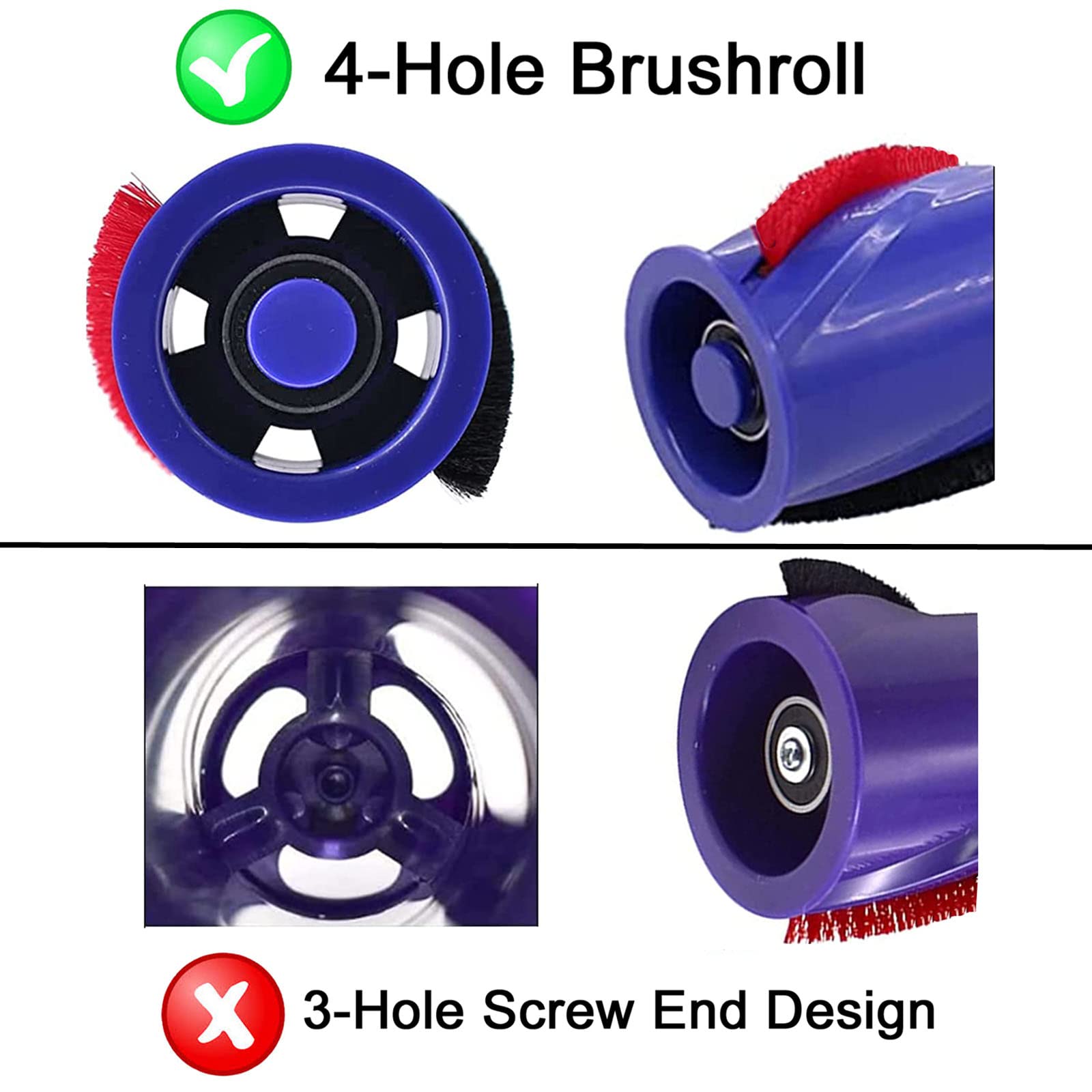 Dyson V6 Total Clean Vacuum Roller Brush Replacement - Compatible with Dyson V6 UK Models - Perfect for Pet Hair, Carpet & Hard Floor Cleaning