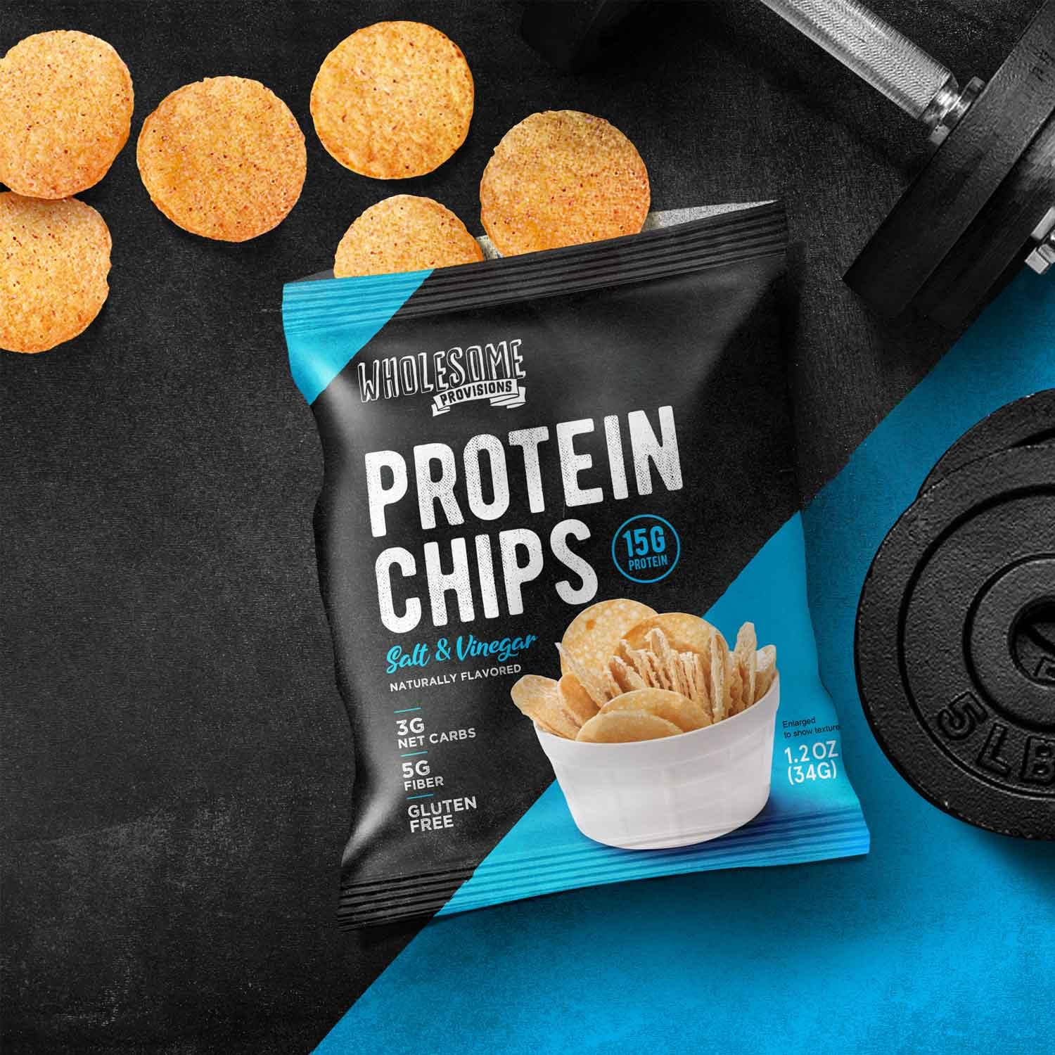High Protein Chips - 15g Protein, 3g Net Carbs | Gluten Free, Keto & Low Carb Snacks | Protein Crisps | Keto-Friendly | Made in USA (Sea Salt Vinegar, 7 Pack) | Perfect for Weight Loss, Gym Snacks & Healthy On-the-Go Eating