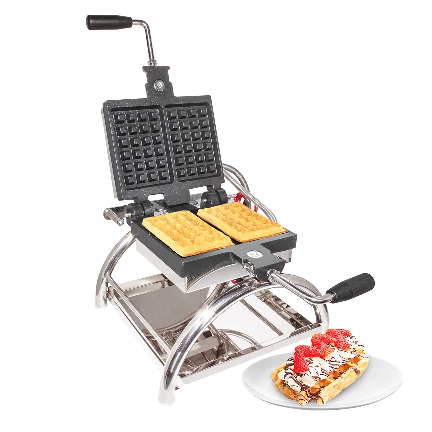 ALDKitchen Belgian Waffle Maker - Rotating Nonstick Waffle Iron for Thick Square Waffles | Perfect for Breakfast, Brunch & Family Gatherings