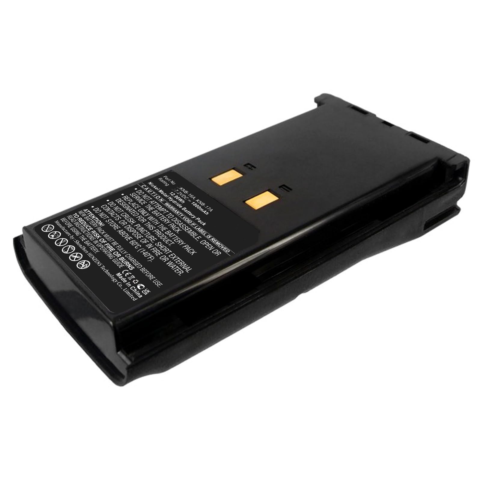 Synergy Digital 2-Way Radio Rechargeable Battery - Compatible with Kenwood KNB-16A (Ni-MH 7.2V 1800mAh) - Long Lasting Power for Walkie Talkies, Security Radios & Outdoor Communication