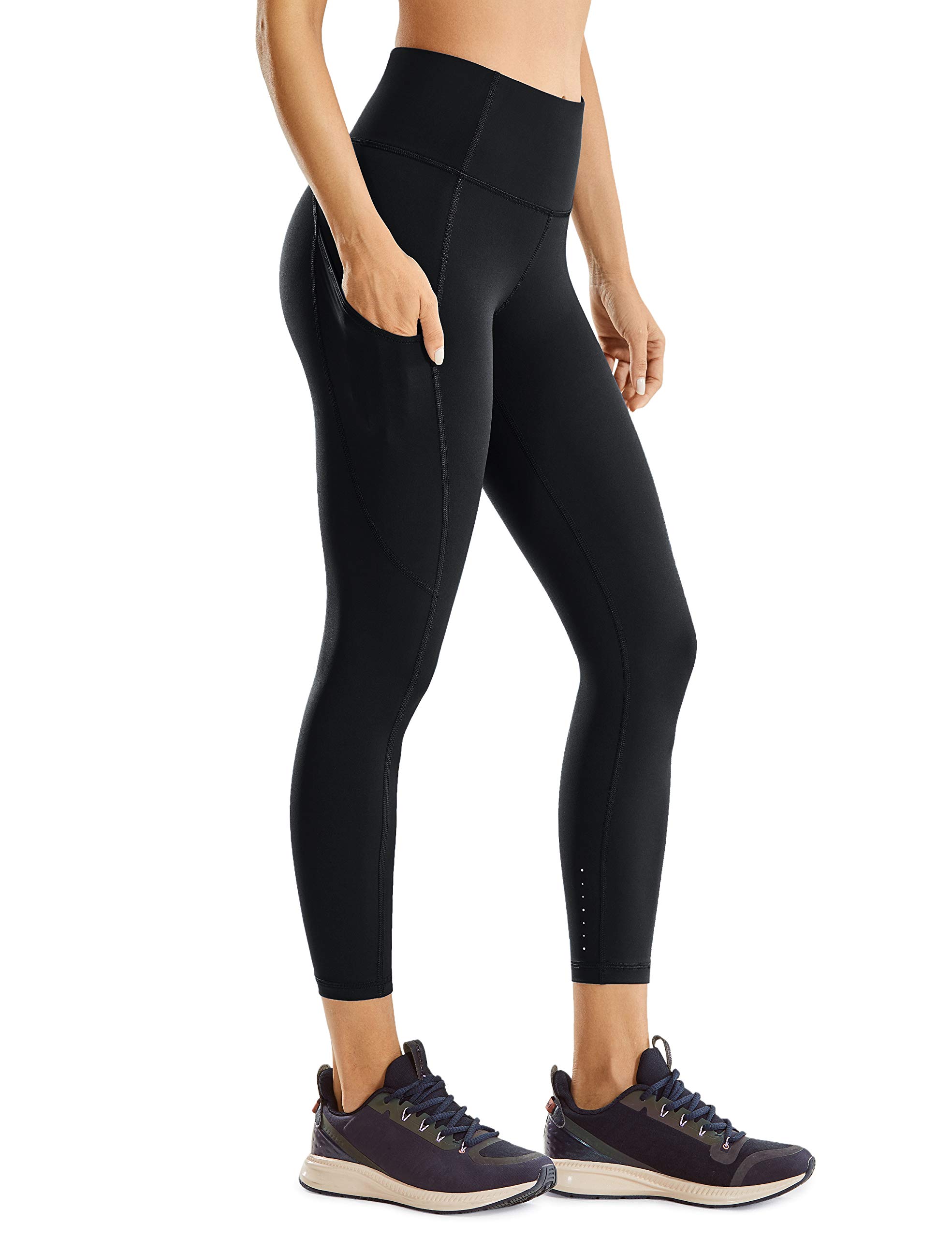 CRZ YOGA Women's High Waisted Workout Capris - 23'' Tummy Control Yoga Pants with Pockets for Gym, Running & Lounge | Naked Feeling Leggings