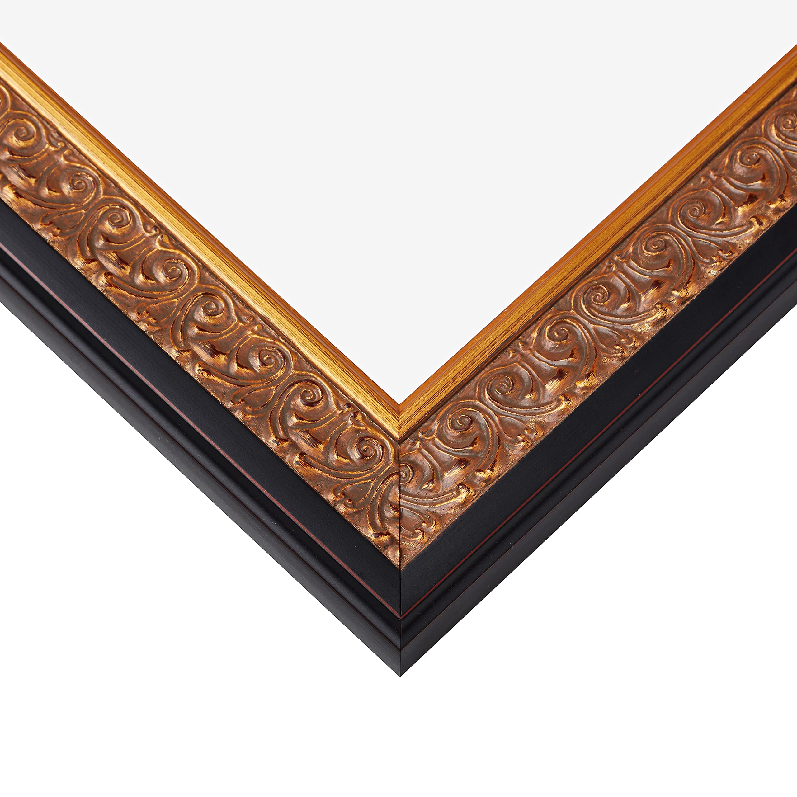 Craig Frames Furio 17x22 Inch Distressed Gold Black Picture Frame for Wall Art