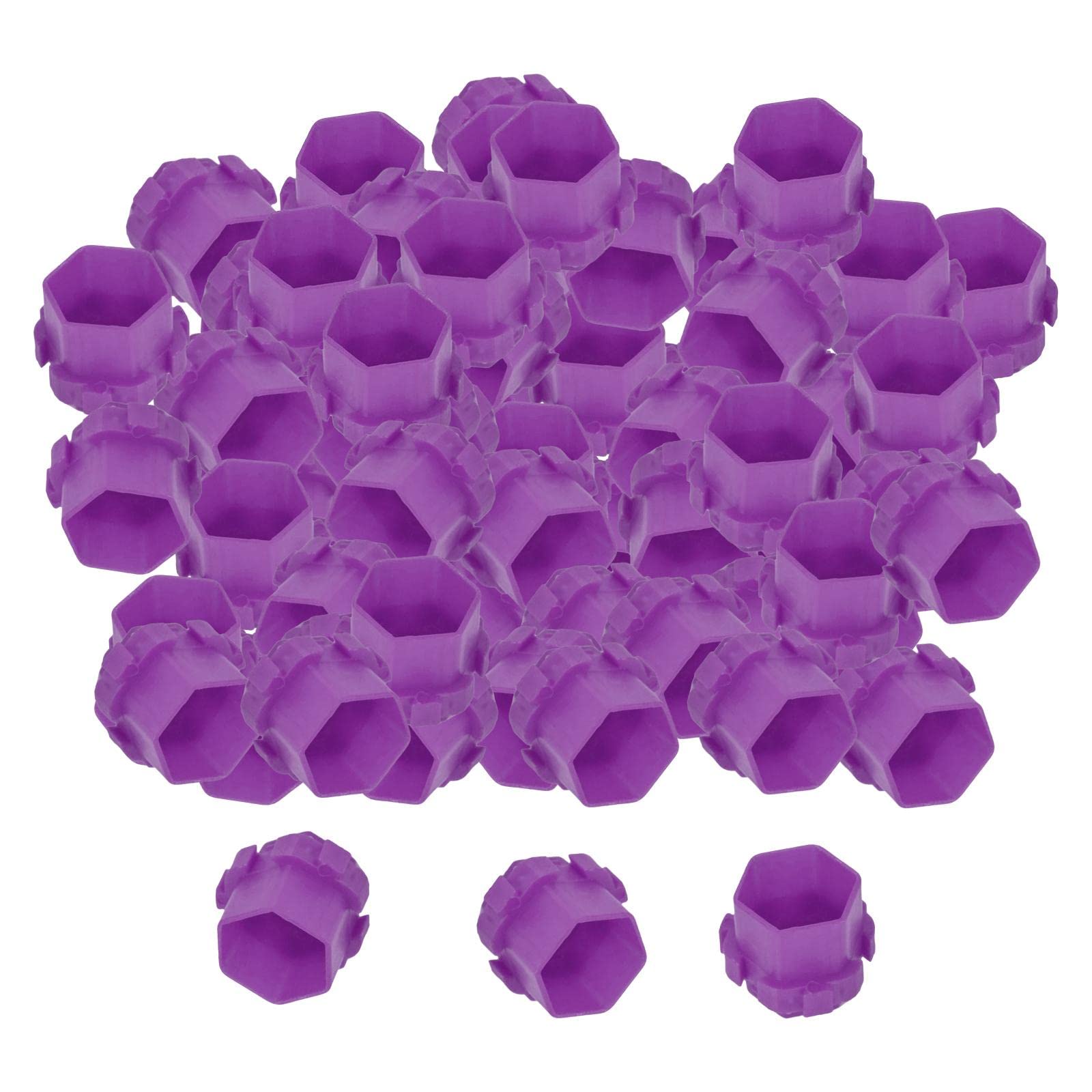 200Pcs Disposable Tattoo Ink Cups with Honeycomb Design - Purple Pigment Holder for Professional Artists | Ideal for Tattoo Studios, Permanent Makeup & Body Art
