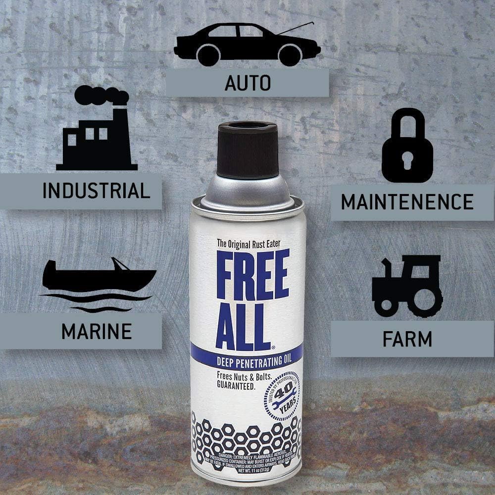 Deep Penetrating Oil Rust Remover - 11oz Aerosol (12 Pack) for Rusty Nuts, Bolts & Pipes