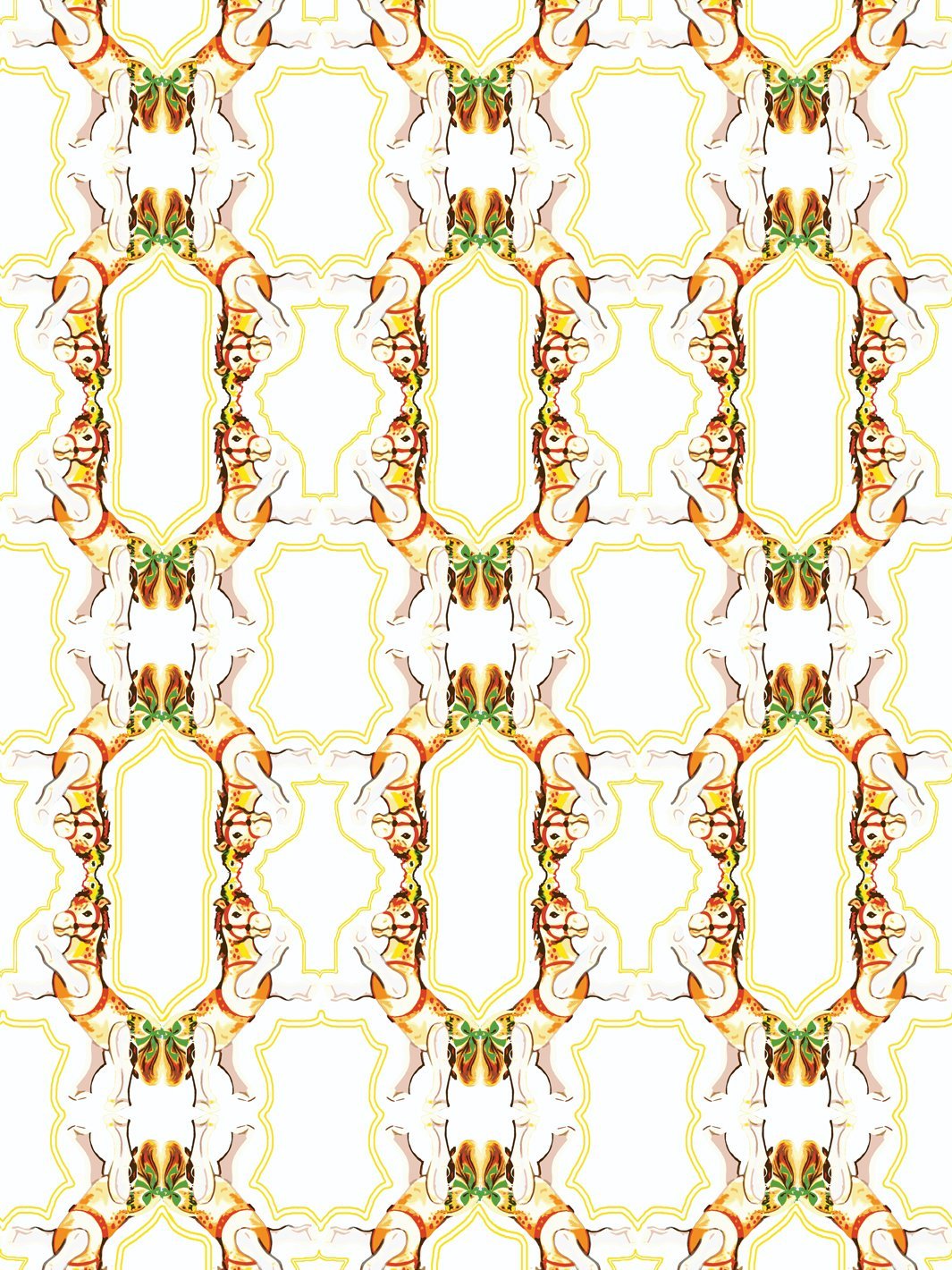 Fisher Price™ 'Horse Arc' White Wallpaper - Premium Nursery Wall Decor for Baby Rooms & Kids Bedrooms