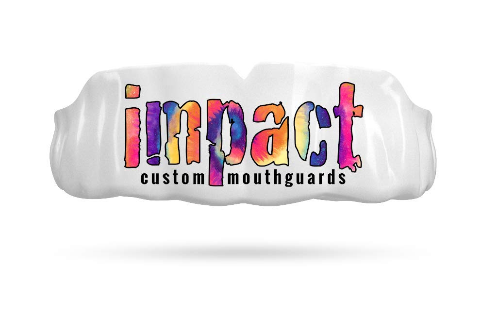 Impact Mouthguard for Boxing, MMA, Muay Thai - Custom Fit Professional Sports Mouth Guards for Youth & Adults - Impact Logo Tie Dye White - Perfect for Training, Sparring & Competition
