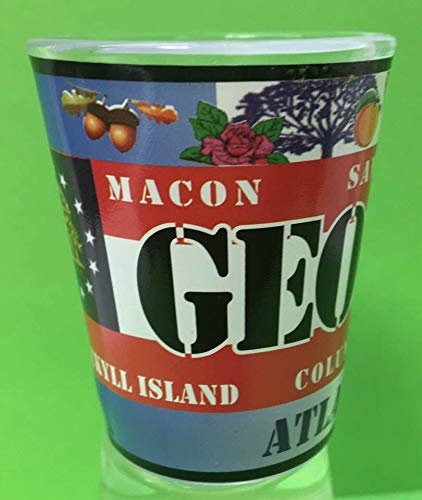 Georgia State Flag 2 Oz Shot Glass - Perfect for Tailgating, Parties & Collectors