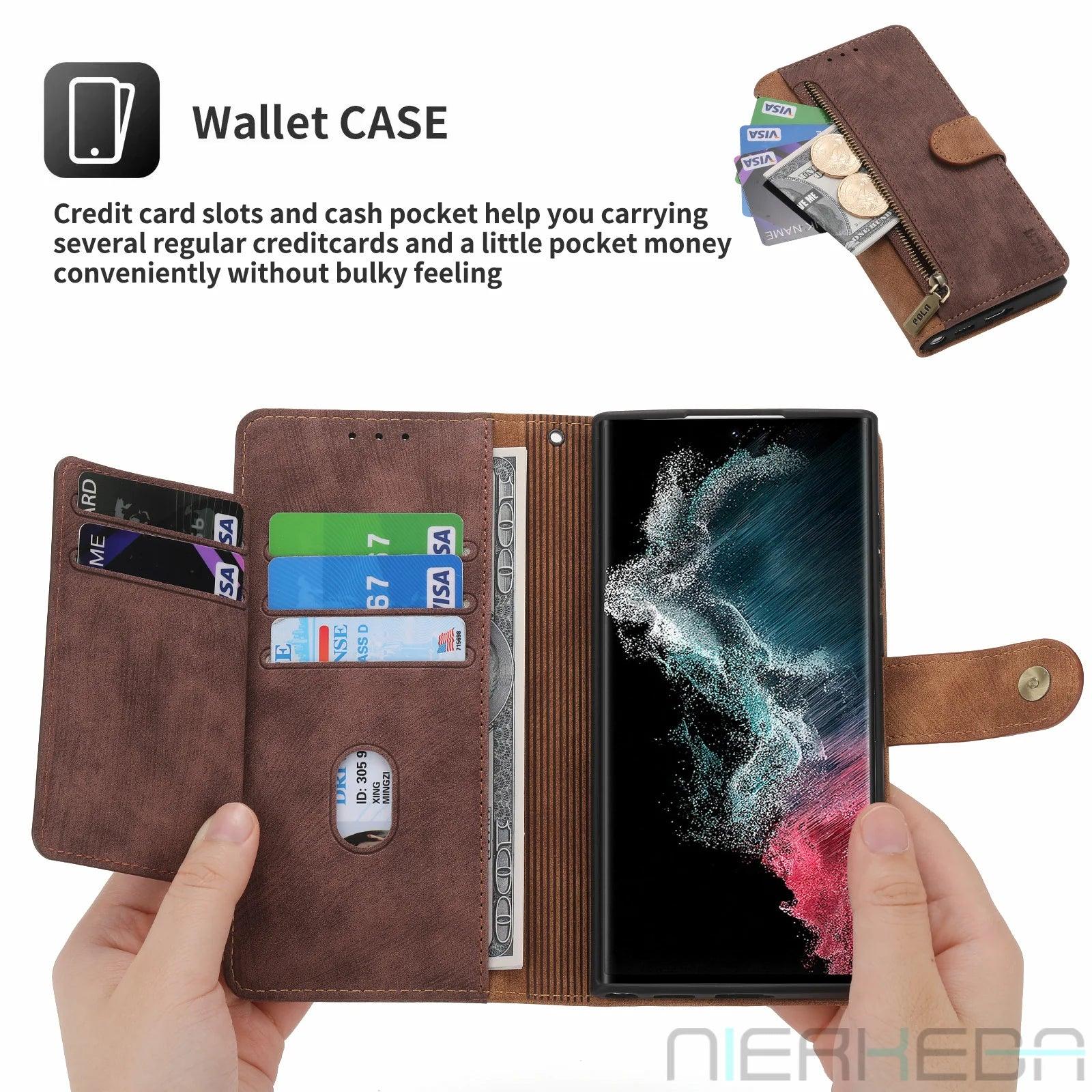 Samsung Galaxy S24 Ultra Anti-Theft Leather Case with RFID Protection - Slim & Durable Phone Cover for Daily Use, Travel & Business