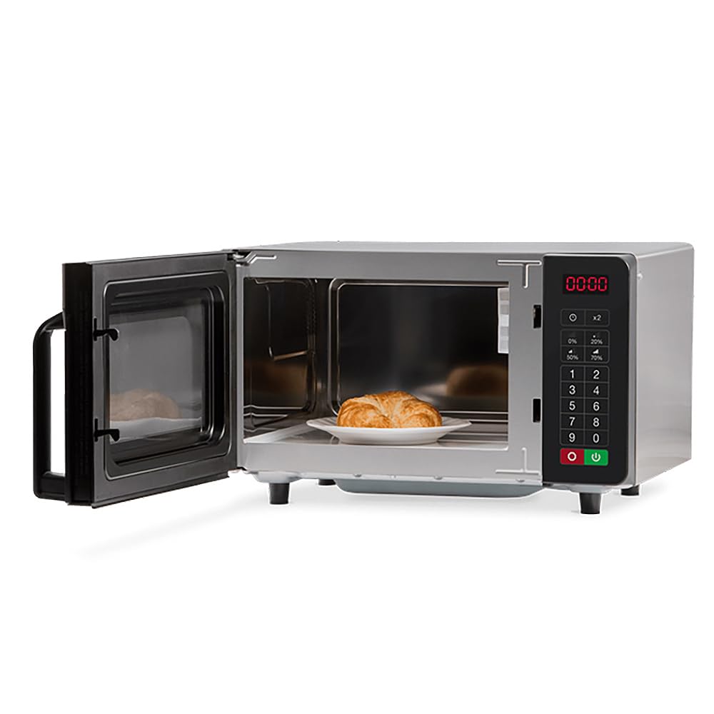 Amana RMS10TSA Commercial Microwave Oven - 1.0 Cu. Ft. Stainless Steel - Fast Heating for Restaurants, Cafes & Food Trucks - Perfect for Quick Meals, Reheating & Defrosting