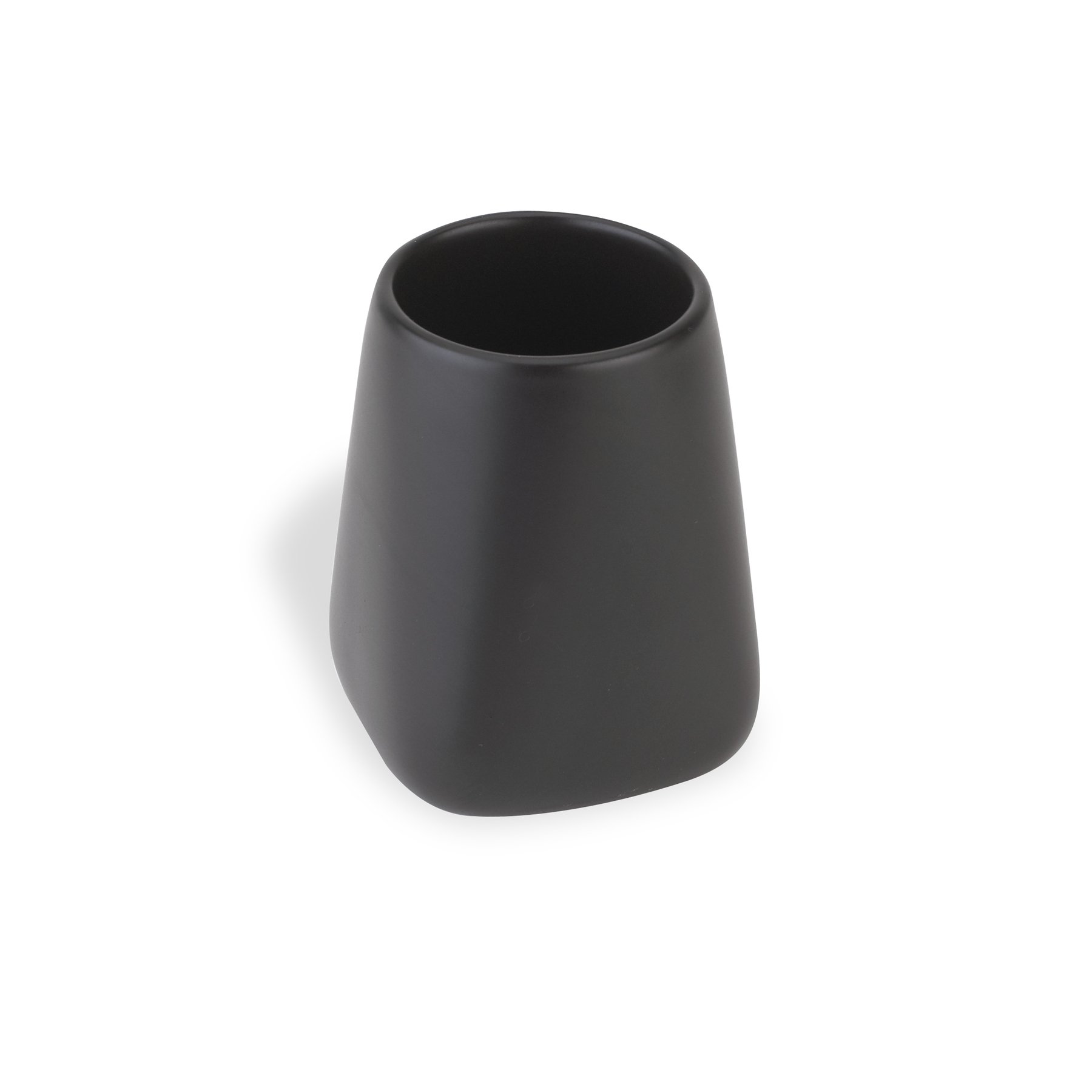 Umbra Kona Ceramic Bathroom Tumbler for Toothbrush & Cosmetics - Modern Black Toothbrush Holder for Bathroom Countertop Organization