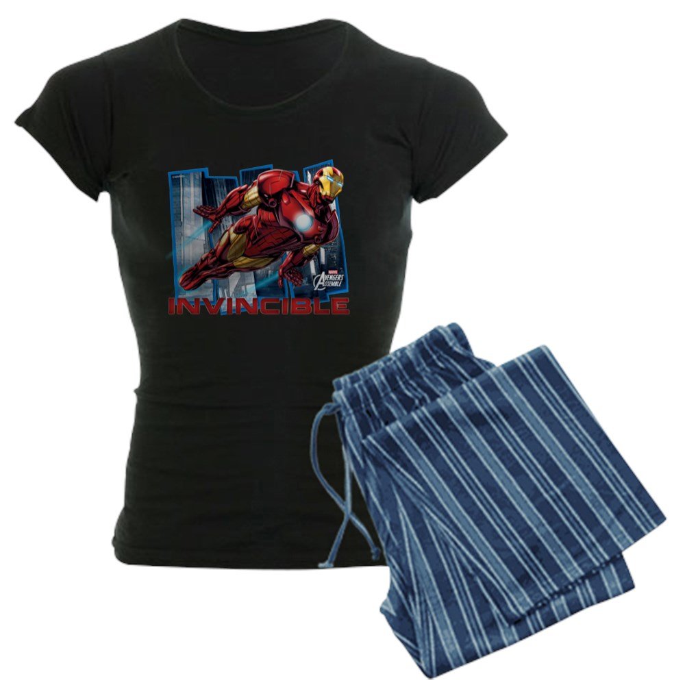 Iron Man Invincible Women's Dark Pajama Set - Marvel Superhero Sleepwear for Women - Comfortable Lounge PJs for Movie Nights & Superhero Fans