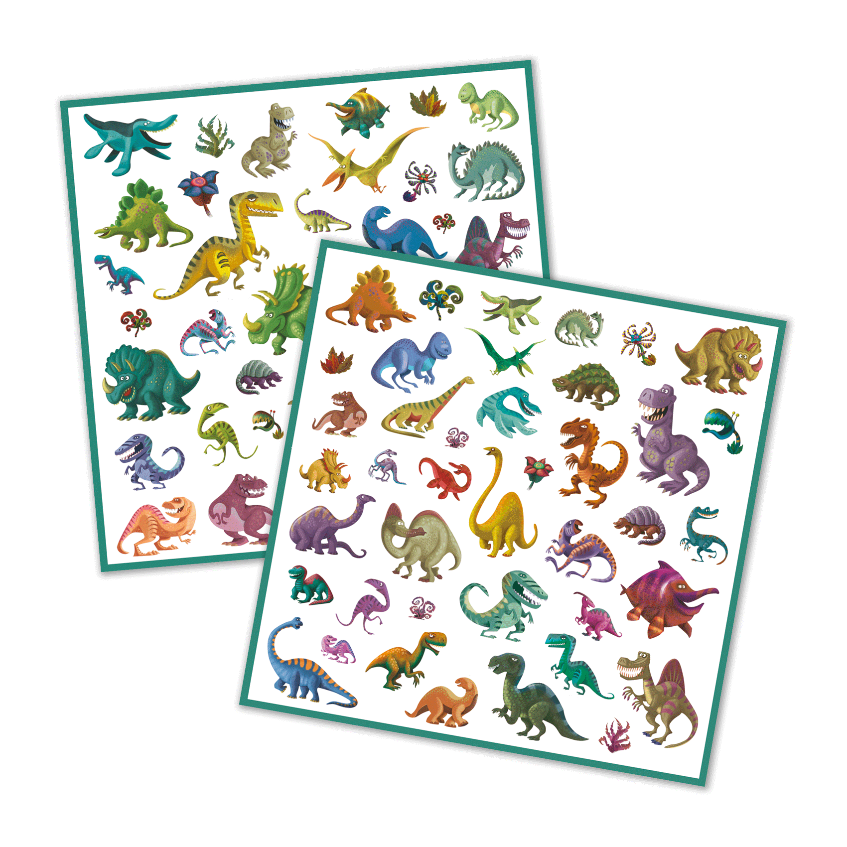 Djeco Dinosaur Stickers for Kids - Fun & Colorful Sticker Pack for Scrapbooking, DIY Crafts, and School Projects