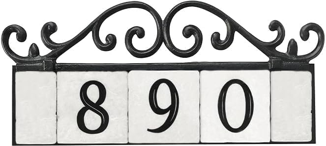 NACH Old World 4-Number Cast Iron Address Plaque - 18
