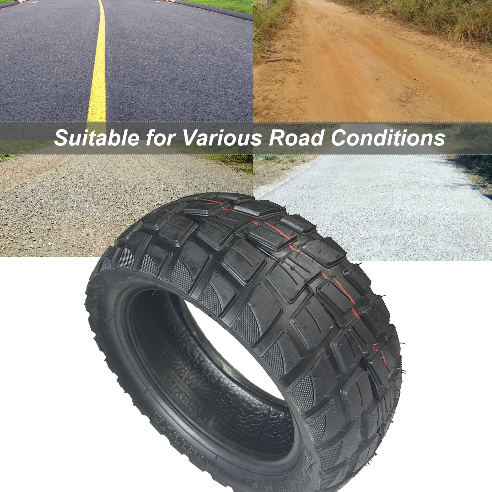 10 Inch 90/55-6 Tubeless Tires for Electric Scooters - Thickened Anti-Skid Design for Enhanced Safety | Perfect for Commuting, Urban Travel & Off-Road Adventures