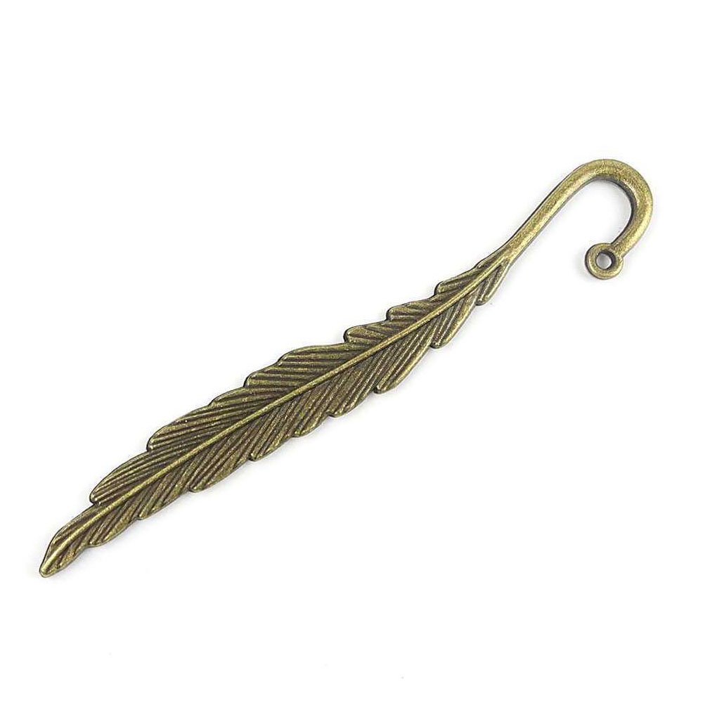 5PCS Antique Bronze Feather Charms for Jewelry Making, DIY Crafts, Beading - Perfect for Bookmarks, Scrapbooking & Handmade Accessories