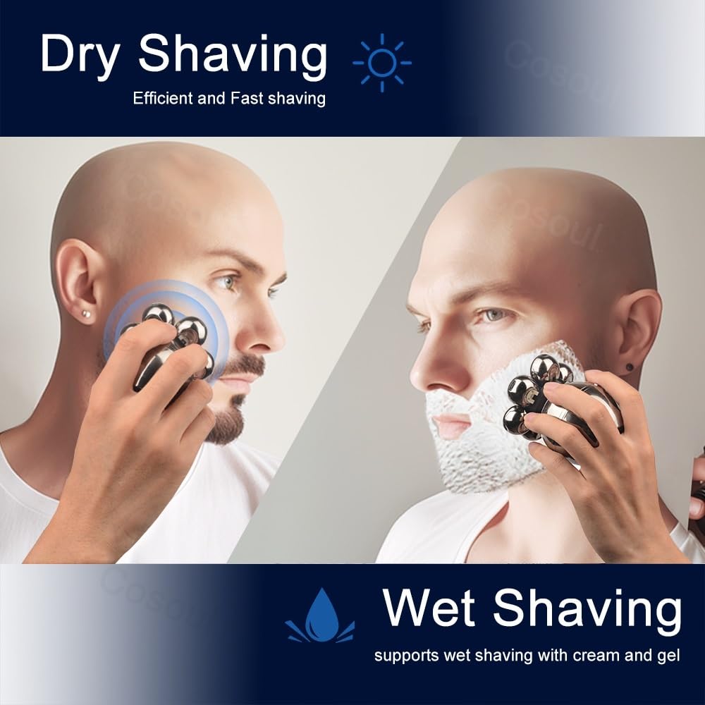Professional 5-in-1 Electric Head Shaver for Men - Bald Head Shaver, Beard Trimmer & Hair Clipper | Smooth Shaving Machine for Bald Men | Perfect for Home, Travel & Grooming Kits